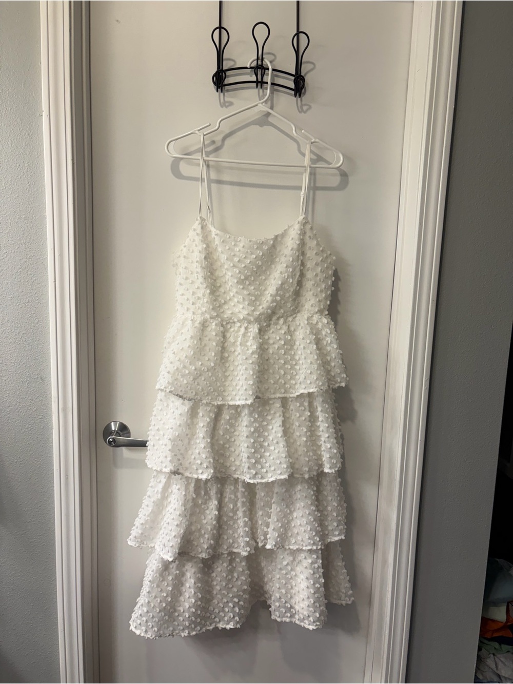Lulu's white Spaghetti Strap Tiered Dress